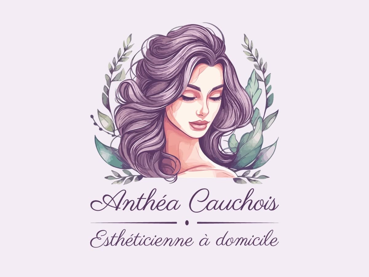 Logo et identité visuelle d'Anthéa Cauchois, esthéticienne à domicile