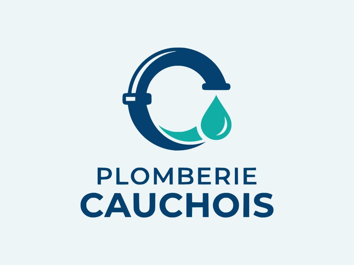 Logo Plomberie Cauchois — un C formé par un robinet et une goutte d'eau